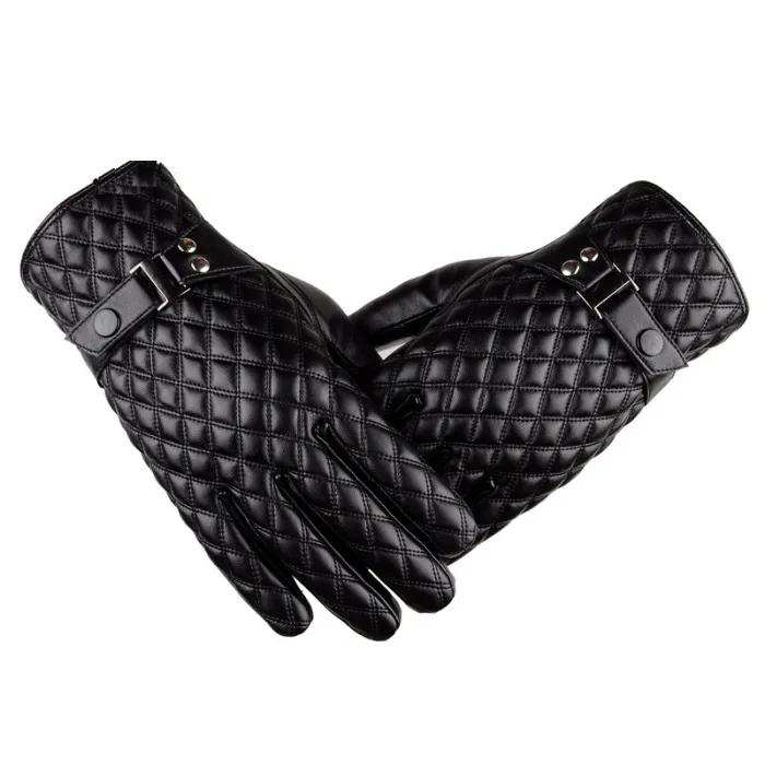 Warme Leder Winterhandschuhe mit Touchscreen-Funktion