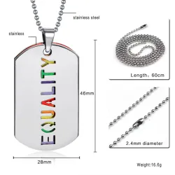 EQUALITY double couche pendentif collier unisexe