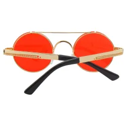 redondo vintage steampunk óculos de sol unisex