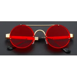 redondo vintage steampunk óculos de sol unisex