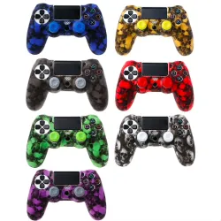 PS4 Pro Slim Controller skalle silikon gamepad cover case & 2 joystick caps