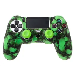 PS4 Pro Slim Controller skull silicone gamepad cover case & 2 joystick capsController