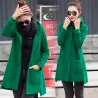 Lange Kapuze Fleecejacke