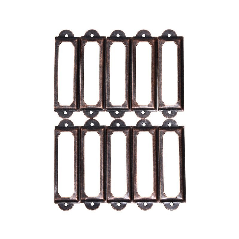 Antike Messing Möbel Metallgriff - Rahmen Etikettenhalter - 10 Stück