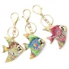 Porte-clés Crystal & poisson émail