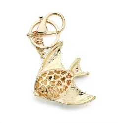 llaverollavero de pescado de esmalte cristal