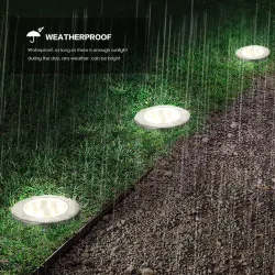 8 LED Buried floor - garden solar light with sensor waterproof