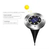 8 LED Buried floor - garden solar light with sensor waterproof