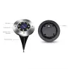 8 LED Buried floor - garden solar light with sensor waterproof