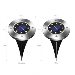 Iluminación solar8 LED Piso enterrado - luz solar jardín con sensor impermeable