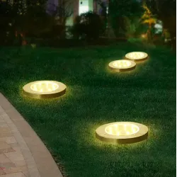 8 LED Buried floor - garden solar light with sensor waterproof