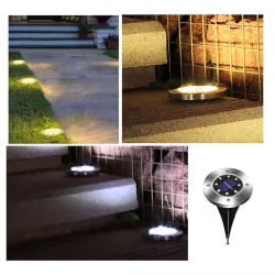 8 LED piso enterrado - luz solar jardim com sensor impermeável