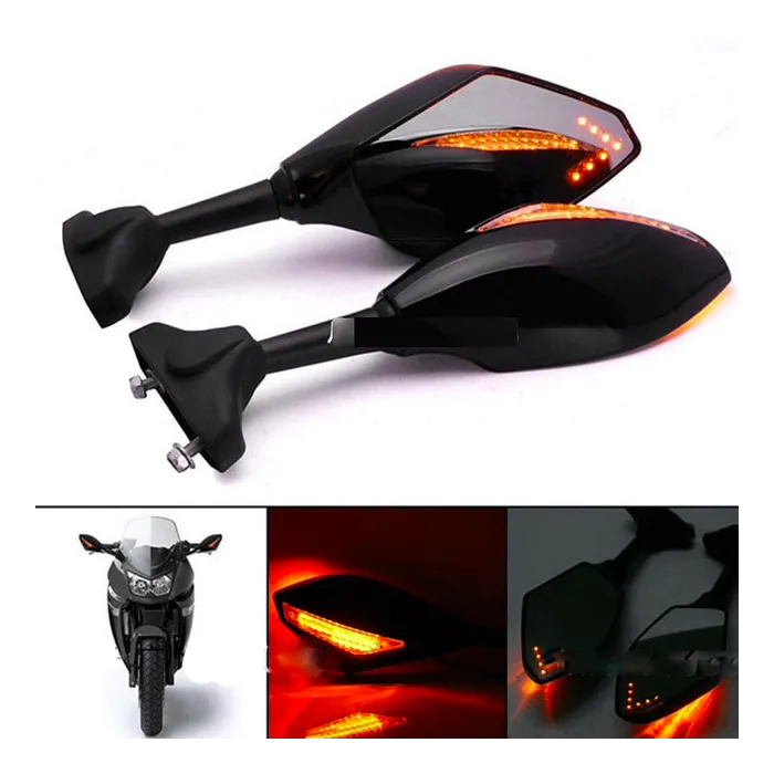 EspejosEspejos retrovisores de la señal de la motocicleta LED para Yamaha Yzf Fzr 600 1000 R1 R6 FZ1 FZ6