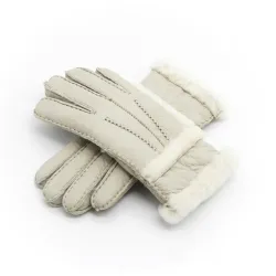 Äkta läder & cashmere & fur varma handskar