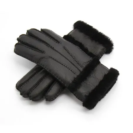 Guantescuero genuino & cachemir & piel guantes cálidos