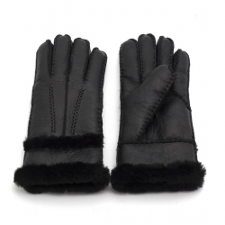 Äkta läder & cashmere & fur varma handskar