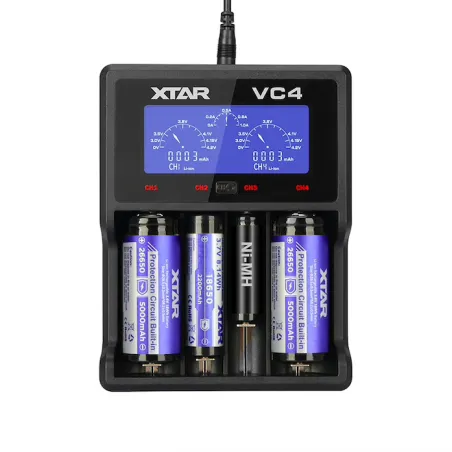 XTAR VC4 batteriladdare 20700 18650 21700 14650 17335 17670 18490 10440 14500 16340 17500 18350 18700 22650 25500 32650