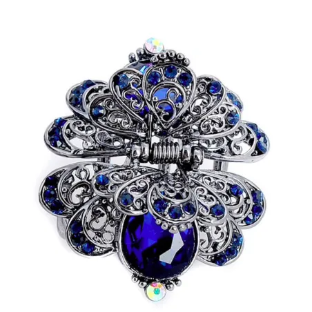 Kristallblume & Schmetterling - Vintage Haarclip