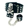rivets gothiques squelette skull chaîne cuir bracelet unisexe