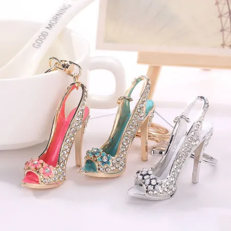 Crystal high heel shoe - keychain