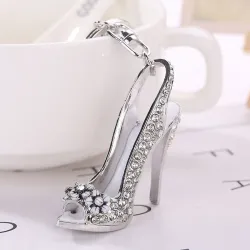 Crystal high heel shoe - keychain