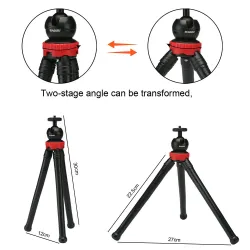 Portátil flexível octopus mini tripé telefone câmera titular selfie stick