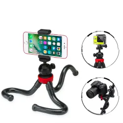 Portatile flessibile in polipo mini treppiede telefono fotocamera titolare selfie stick