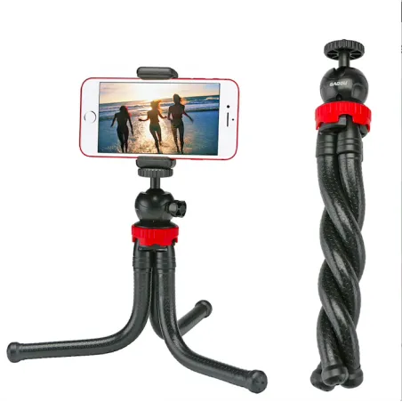Portátil flexível octopus mini tripé telefone câmera titular selfie stick