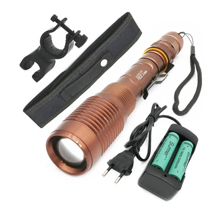 Luces9000lm T6 L2 Lámpara de luz de bicicleta de antorcha zoomable