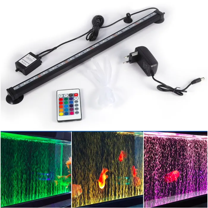 Akvaario / kalasäiliö - ilmakupla lamppu - RGB - etäinen - LED baari valo
