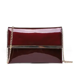 Elegante conjunto de saco de couro brilhante de 3 peças