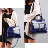 Elegante glänzende Ledertasche Set aus 3 Stück