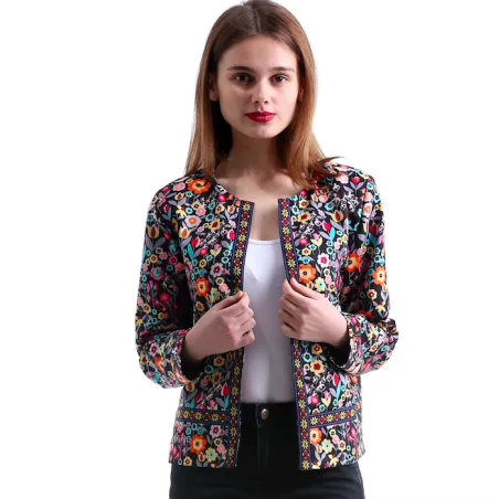 Floral Design Multicolor elegantti lyhyt takki