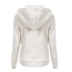 Zacht fleece jack met capuchon en ritssluitingHoodies & Truien