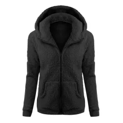Veste à capuche molle avec fermeture éclair