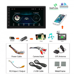 Android 9 - Radio DIN-2 - Écran tactile 7'' - GPS - Bluetooth - FM - WIFI -MP3 - Mirrorlink