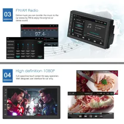 Android 9 - DIN-2 bilradio - 7 '' pekskärm GPS - Bluetooth - FM - WIFI - MP3 - Mirrorlink