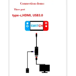 Nintendo SwitchNintendo Switch USB tipo C adaptador de carga USB 3.0 HD TV HDMI convertidor de cable