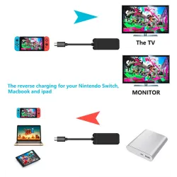 Nintendo SwitchNintendo Switch USB tipo C adaptador de carga USB 3.0 HD TV HDMI convertidor de cable