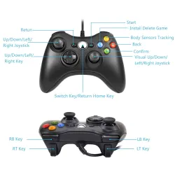 Xbox 360 game controller gamepad wired joystickControllers