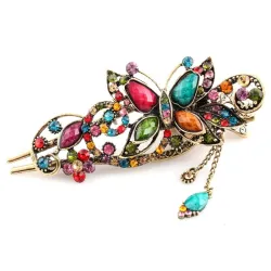 Pinzas de cabelloVintage - rhinestones flores & clip de pelo mariposa