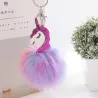Unicorn & furry pom pom chaveiro - chaveiro
