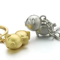 Piggy - metal keychain - keyring