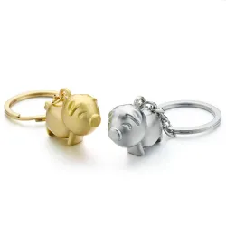 Piggy - metal keychain - keyring