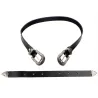 Double & single metal buckle leather belt