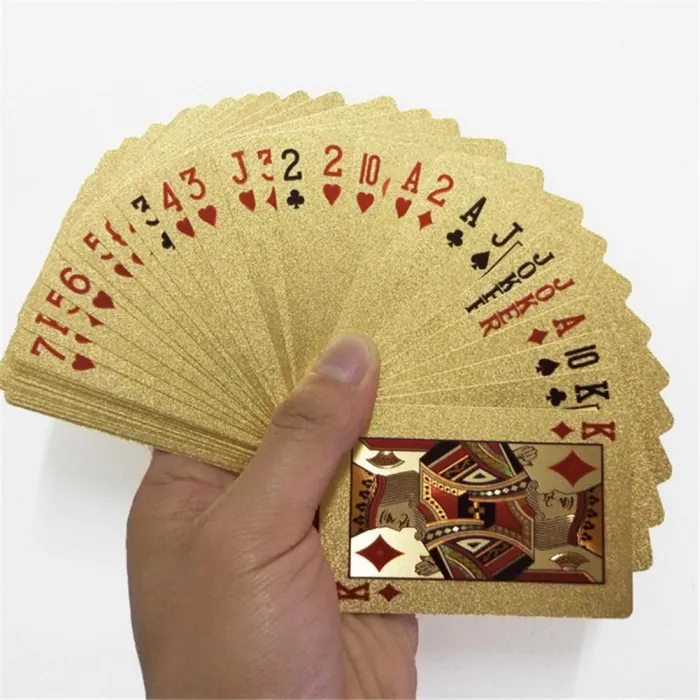Ouro foil poker jogando cartas impermeável