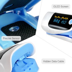 Oxiímetro digital do pulso do dedo - medidor de batimento cardíaco - com display LCD