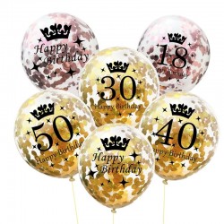 Födelsedag & årsdag latex ballonger 12 tum 5 st
