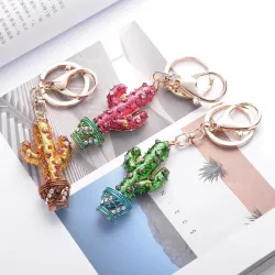 Porte-clés cactus en cristal
