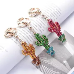 Chaveiro de cristal de cacto